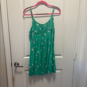 Chic Green Floral Summer Dress